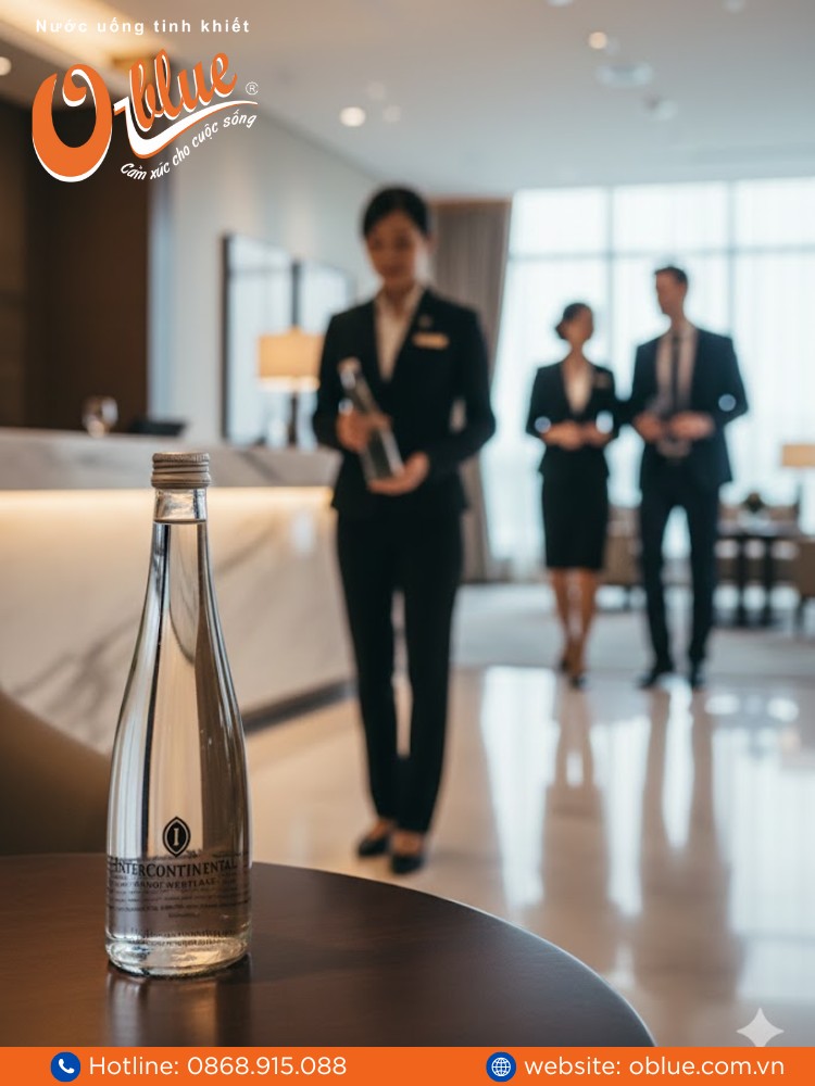 Nước thủy tinh cho khách sạn đang “soán ngôi” chai nhựa